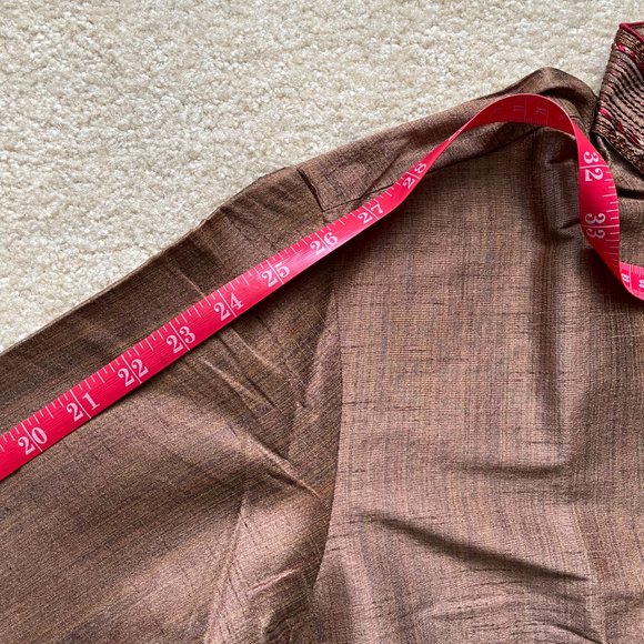 [NEW] Indian Pakistani Men Kurta Pajama Sherwani Suit Brown Red - Picture 8 of 10